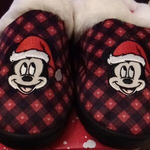 Disney Red and Black Mickey Mouse Slippers